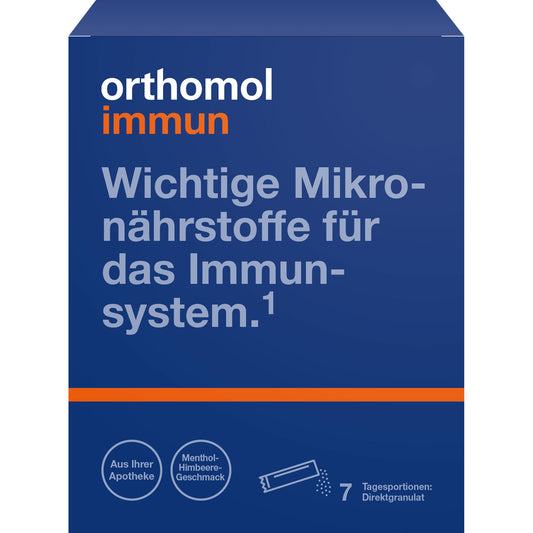 ORTHOMOL Immun Direktgranulat Himbeer/Menthol 7 St