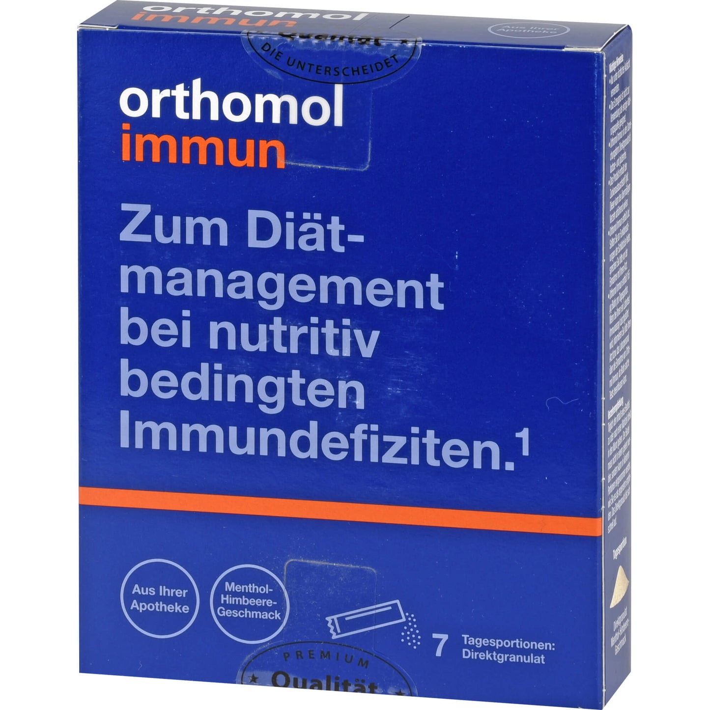 ORTHOMOL Immun Direktgranulat Himbeer/Menthol 7 St