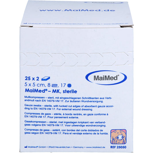 MULLKOMPRESSEN 5x5 cm steril 8fach 25X2 St