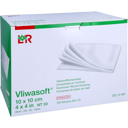 VLIWASOFT Vlieskompressen steril 10x10 cm 6l. 50X2 St