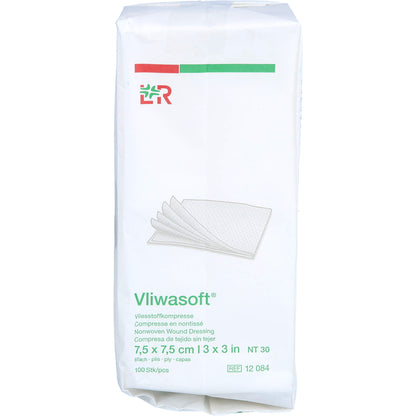 VLIWASOFT Vlieskompressen unsteril 7,5x7,5 cm 6l. 100 St