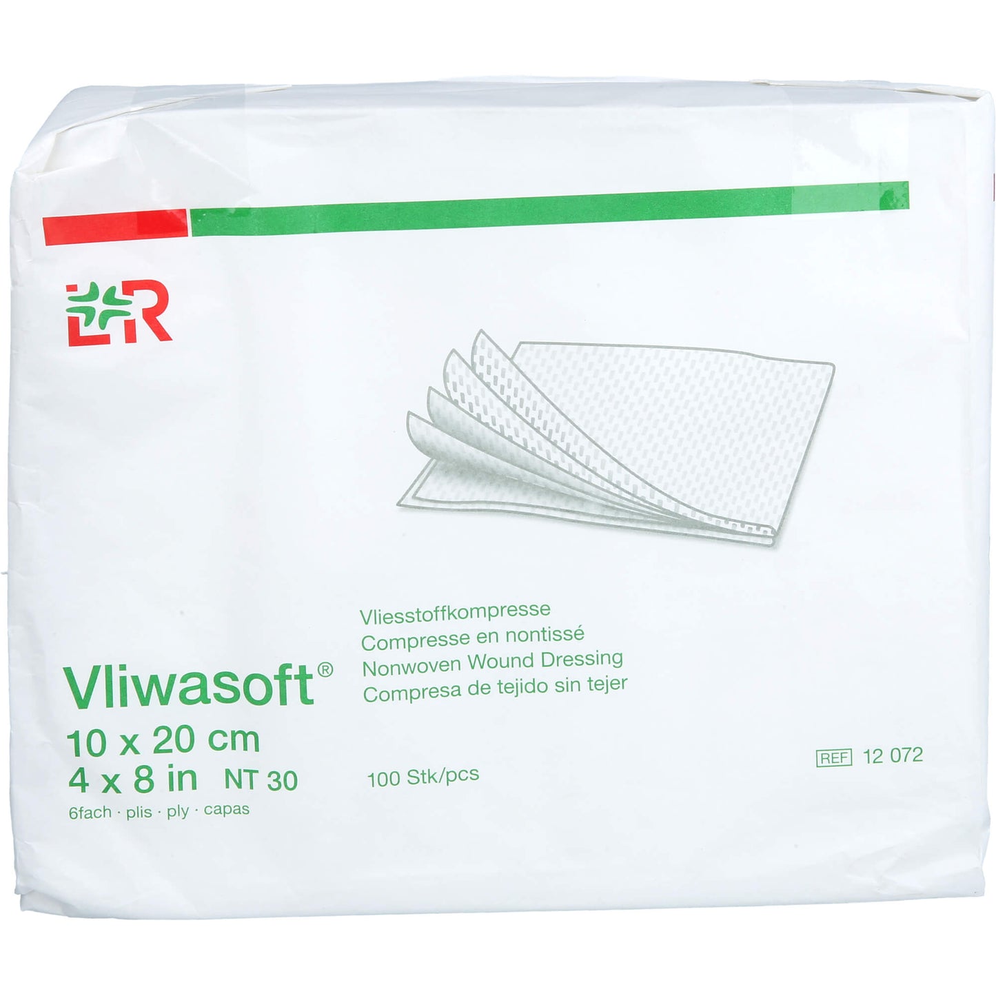 VLIWASOFT Vlieskompressen unsteril 10x20 cm 6l. 100 St