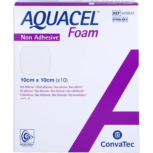 AQUACEL Foam nicht adhäsiv 10x10 cm Verband 10 St