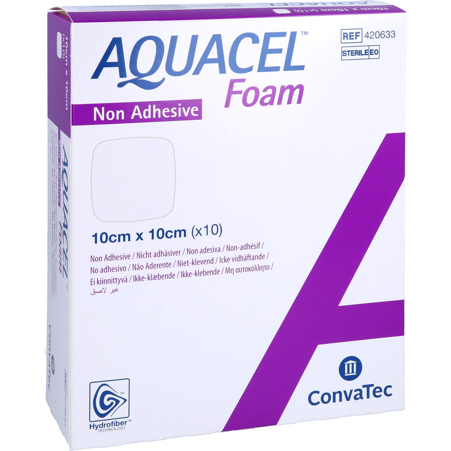 AQUACEL Foam nicht adhäsiv 10x10 cm Verband 10 St