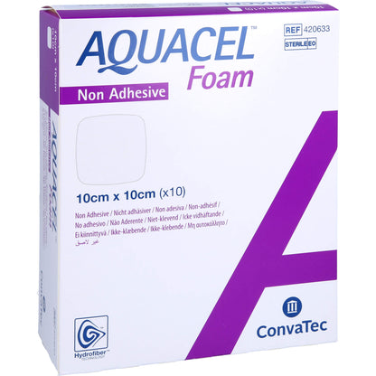 AQUACEL Foam nicht adhäsiv 10x10 cm Verband 10 St