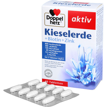 DOPPELHERZ Kieselerde+Biotin+Zink Tabletten 40 St