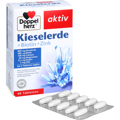 DOPPELHERZ Kieselerde+Biotin+Zink Tabletten 40 St