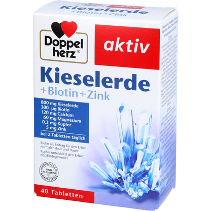 DOPPELHERZ Kieselerde+Biotin+Zink Tabletten 40 St