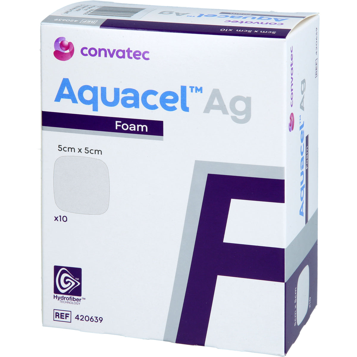 AQUACEL Ag Foam nicht adhäsiv 5x5 cm Verband 10 St