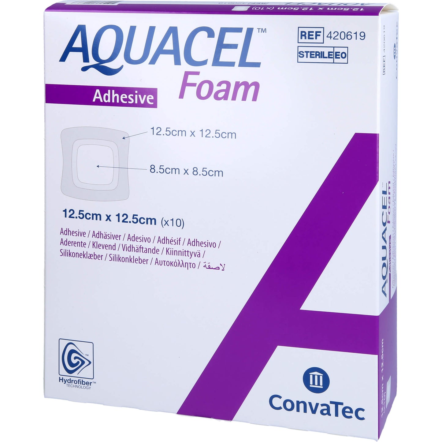 AQUACEL Foam adhäsiv 12,5x12,5 cm Verband 10 St