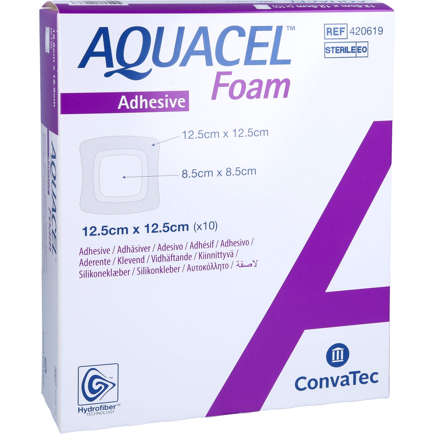 AQUACEL Foam adhäsiv 12,5x12,5 cm Verband 10 St