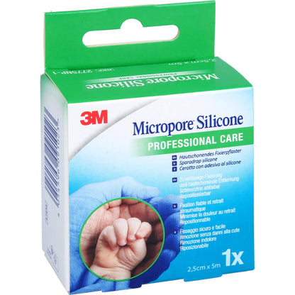 SILIKONBESCHICHTETES Pflaster 2,5 cmx5 m Rolle 1 St