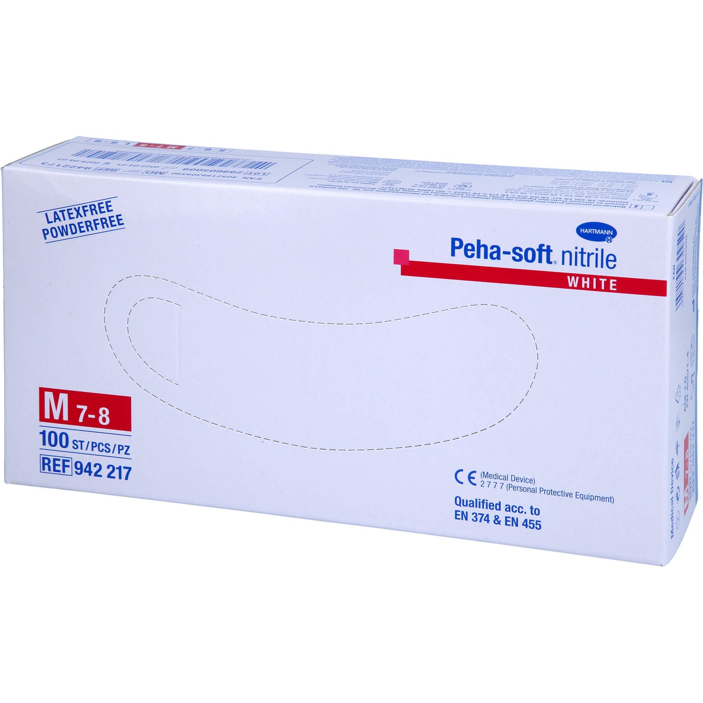 PEHA-SOFT nitrile white Unt.Hands.unsteril pf M 100 St