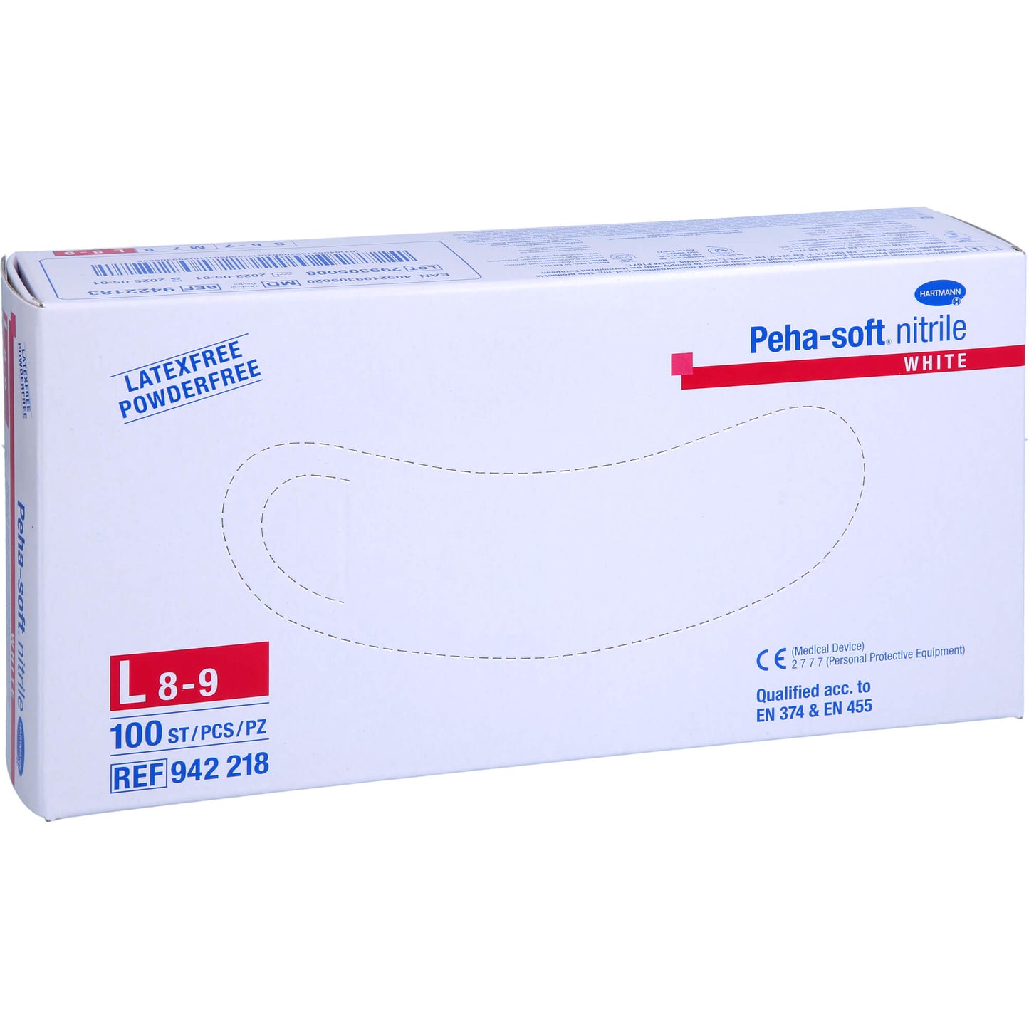 PEHA-SOFT nitrile white Unt.Hands.unsteril pf L 100 St