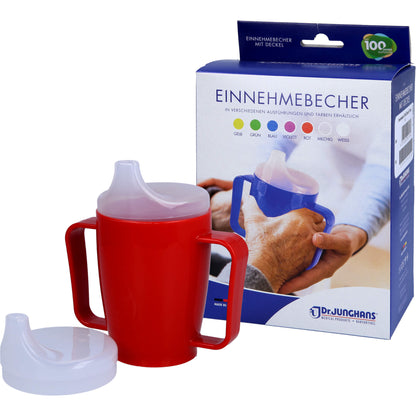 EINNEHMEBECHER m.2 Griffen+2 Deckel 4+12mm rot 1 St