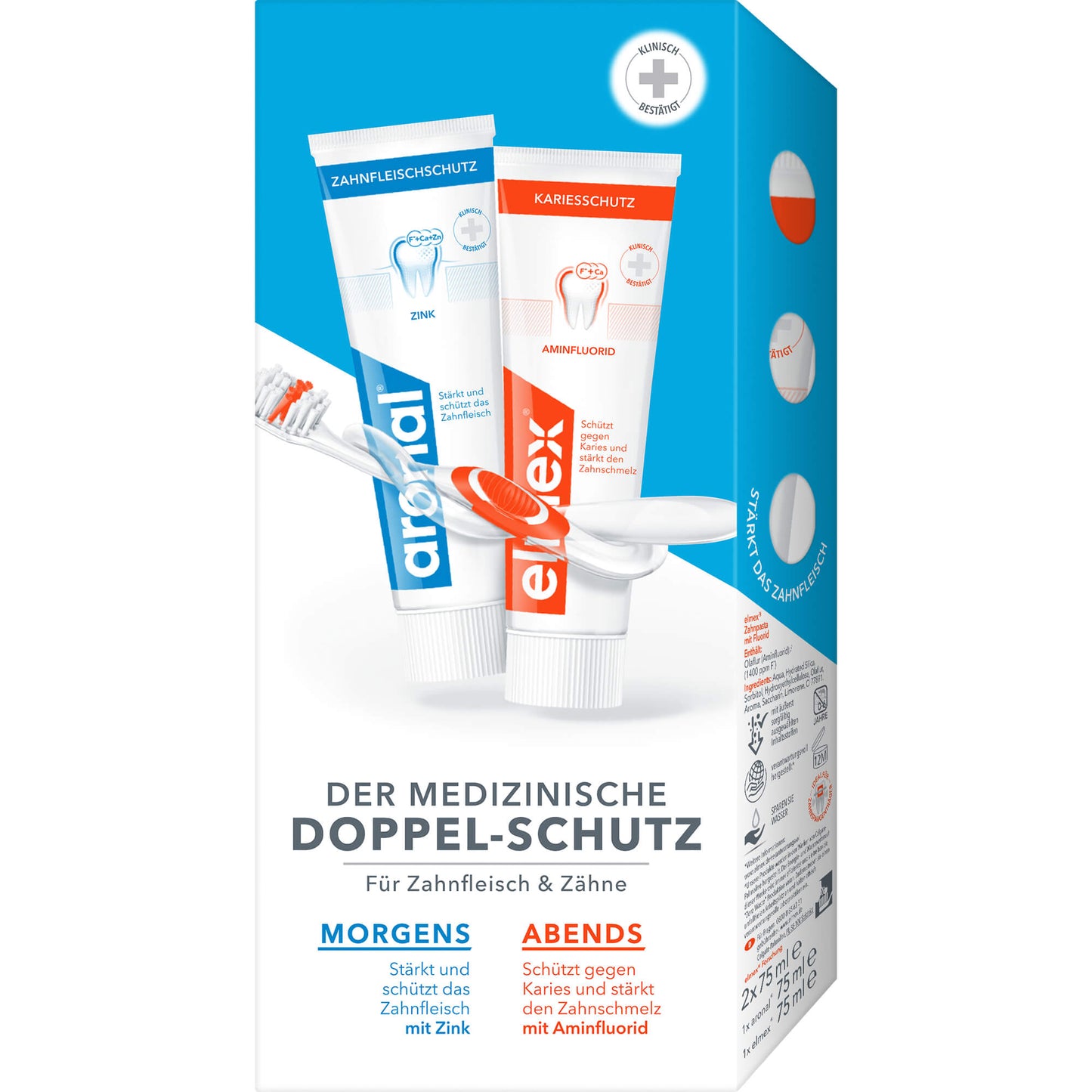 ARONAL/ELMEX Doppelschutz Zahnpasta 2X75 ml