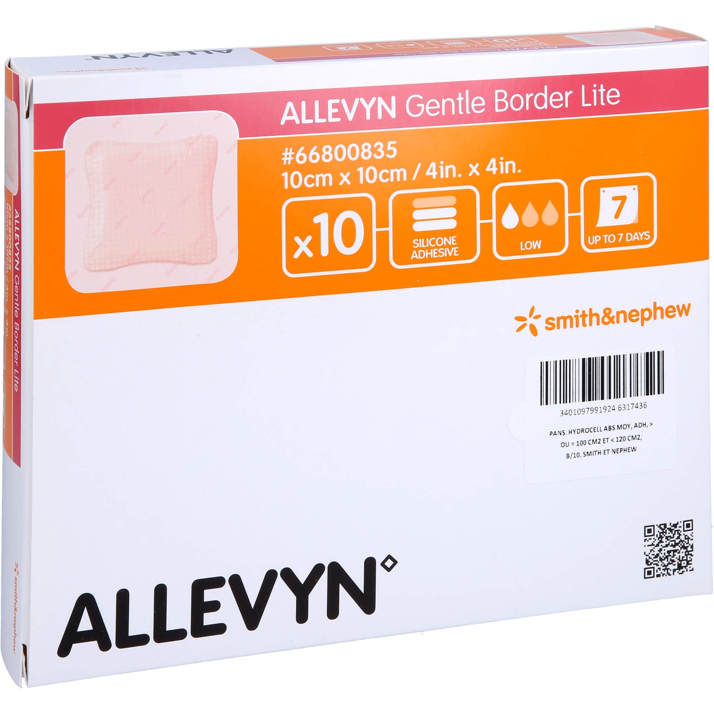 ALLEVYN Gentle Border Lite 10x10 cm Schaumverb. 10 St