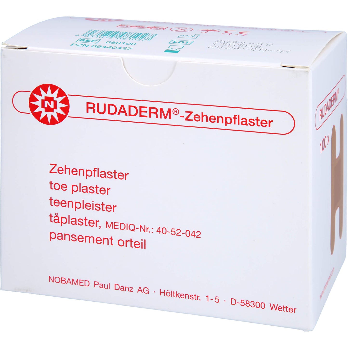 RUDADERM Zehenpflaster 100 St