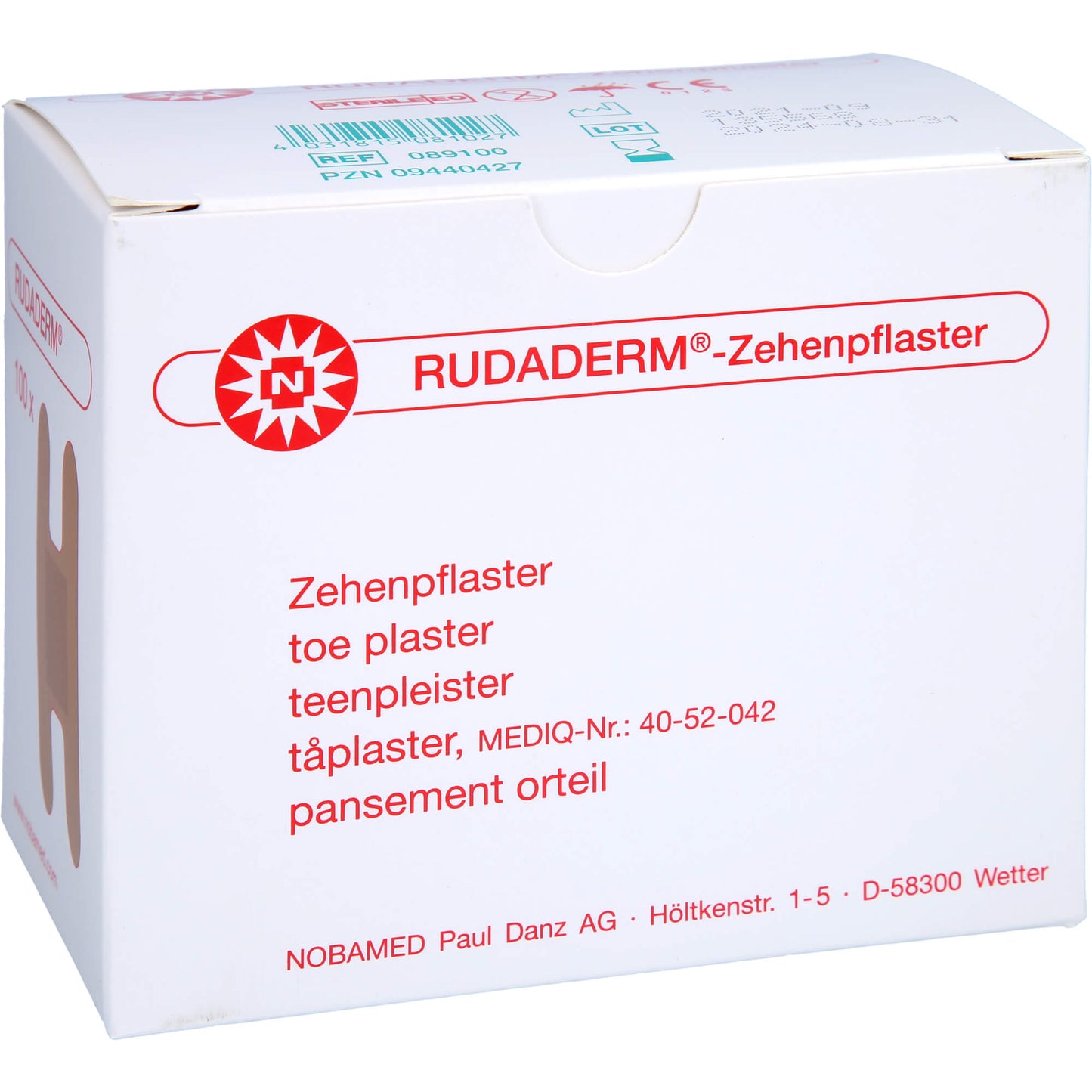 RUDADERM Zehenpflaster 100 St