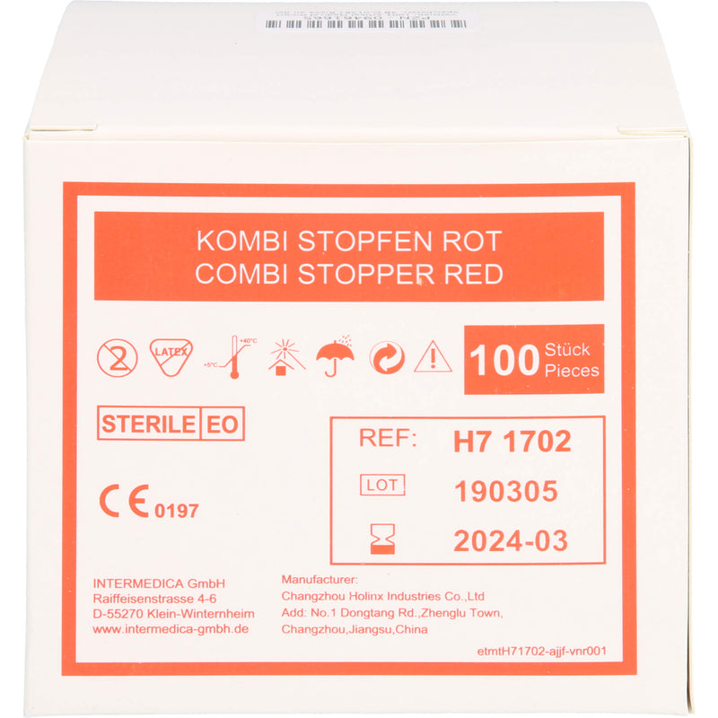 KOMBI STOPPER VERSCHL ROT 100 St