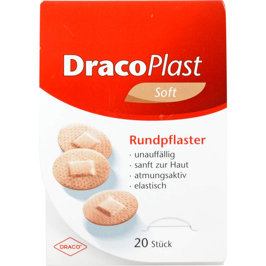 DRACOPLAST Soft Pflaster 2,2 cm rund hautf. 20 St