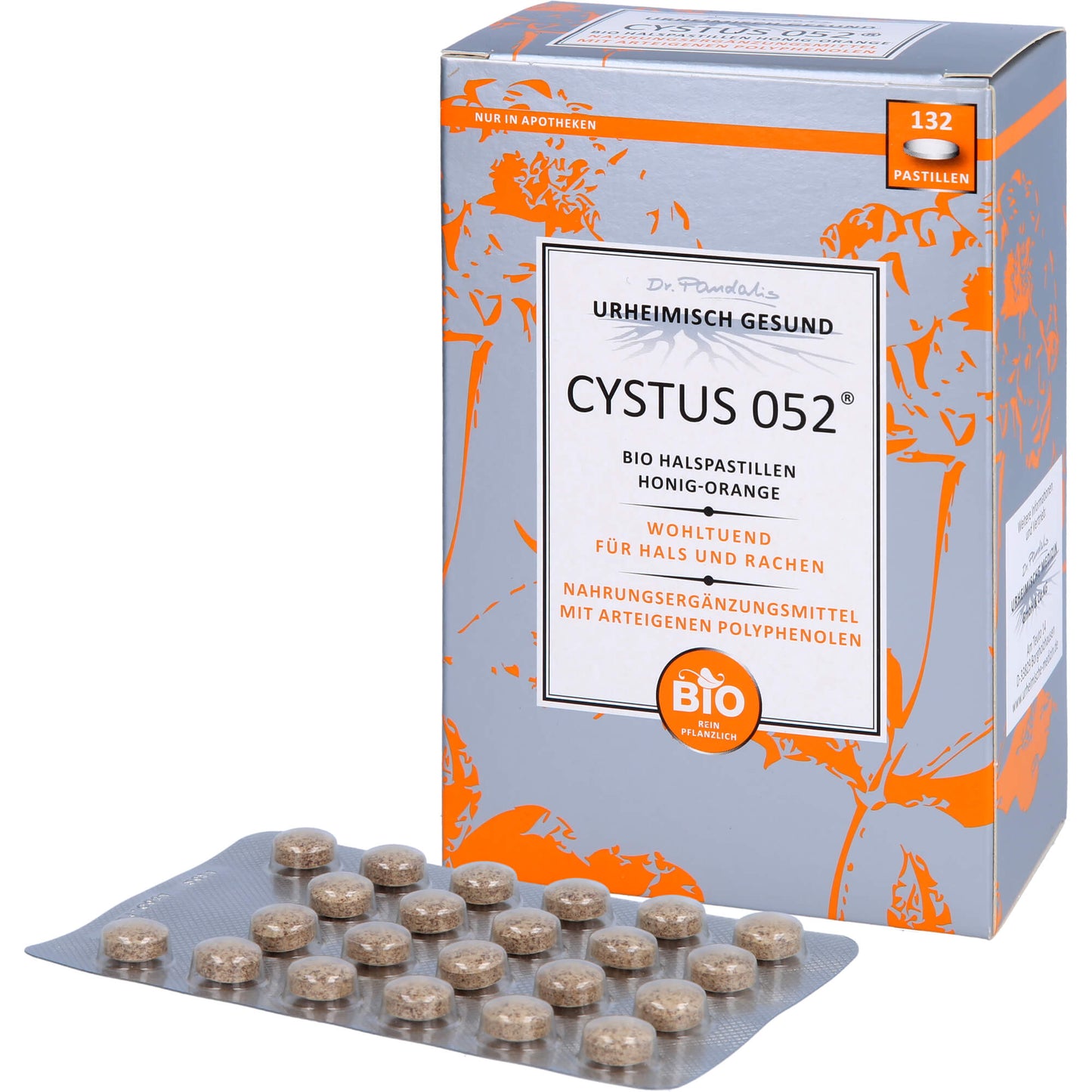 CYSTUS 052 Bio Halspastillen Honig Orange 132 St