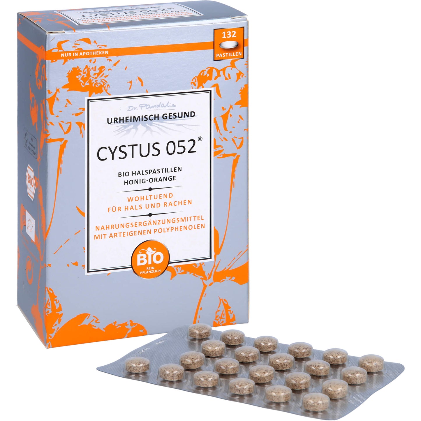 CYSTUS 052 Bio Halspastillen Honig Orange 132 St
