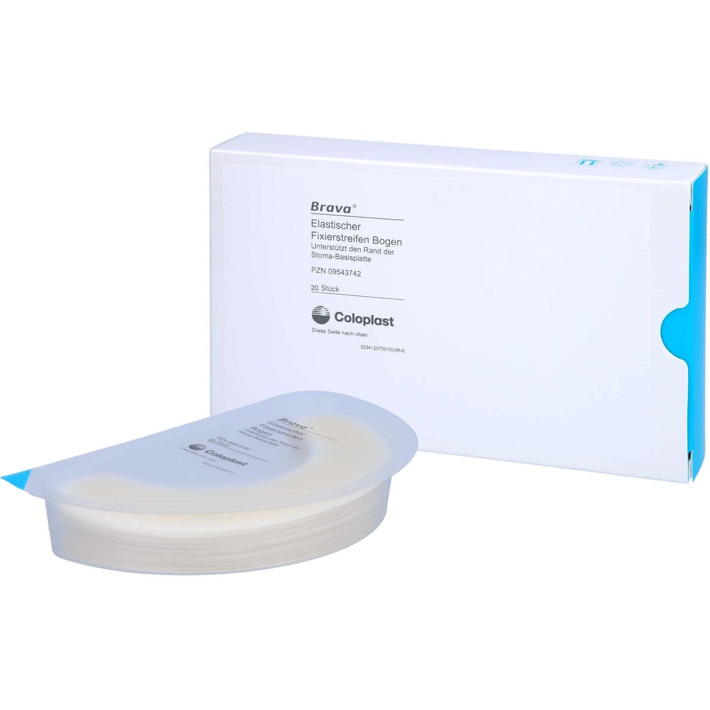 BRAVA elastischer Fixierstreifen gebogen 20 St