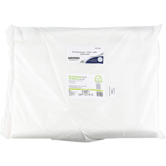 EINMAL SCHÜRZEN PE 125 cm weiß 100 St