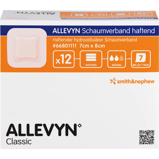 ALLEVYN Schaumverband 7x8 cm haftend 12 St