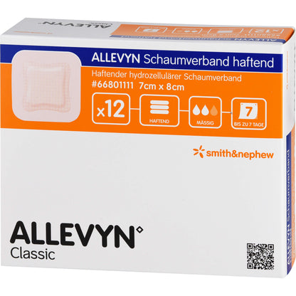 ALLEVYN Schaumverband 7x8 cm haftend 12 St
