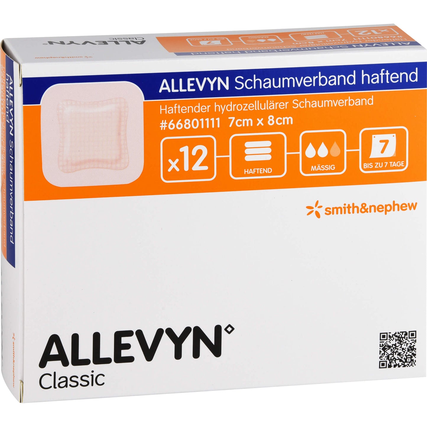 ALLEVYN Schaumverband 7x8 cm haftend 12 St