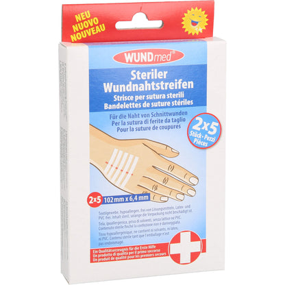 WUNDNAHTSTREIFEN 6,4x102 mm 2X5 St
