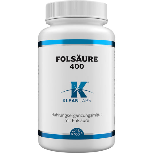 FOLSÄURE 400 µg KLEAN LABS Kapseln 100 St
