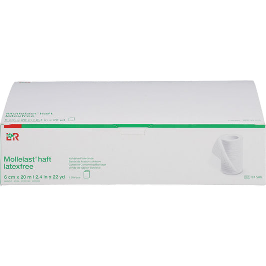 MOLLELAST haft Binden latexfrei 6 cmx20 m weiß 6 St