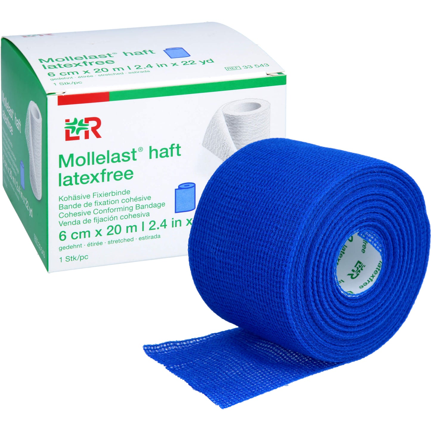 MOLLELAST haft Binden latexfrei 6 cmx20 m blau 1 St
