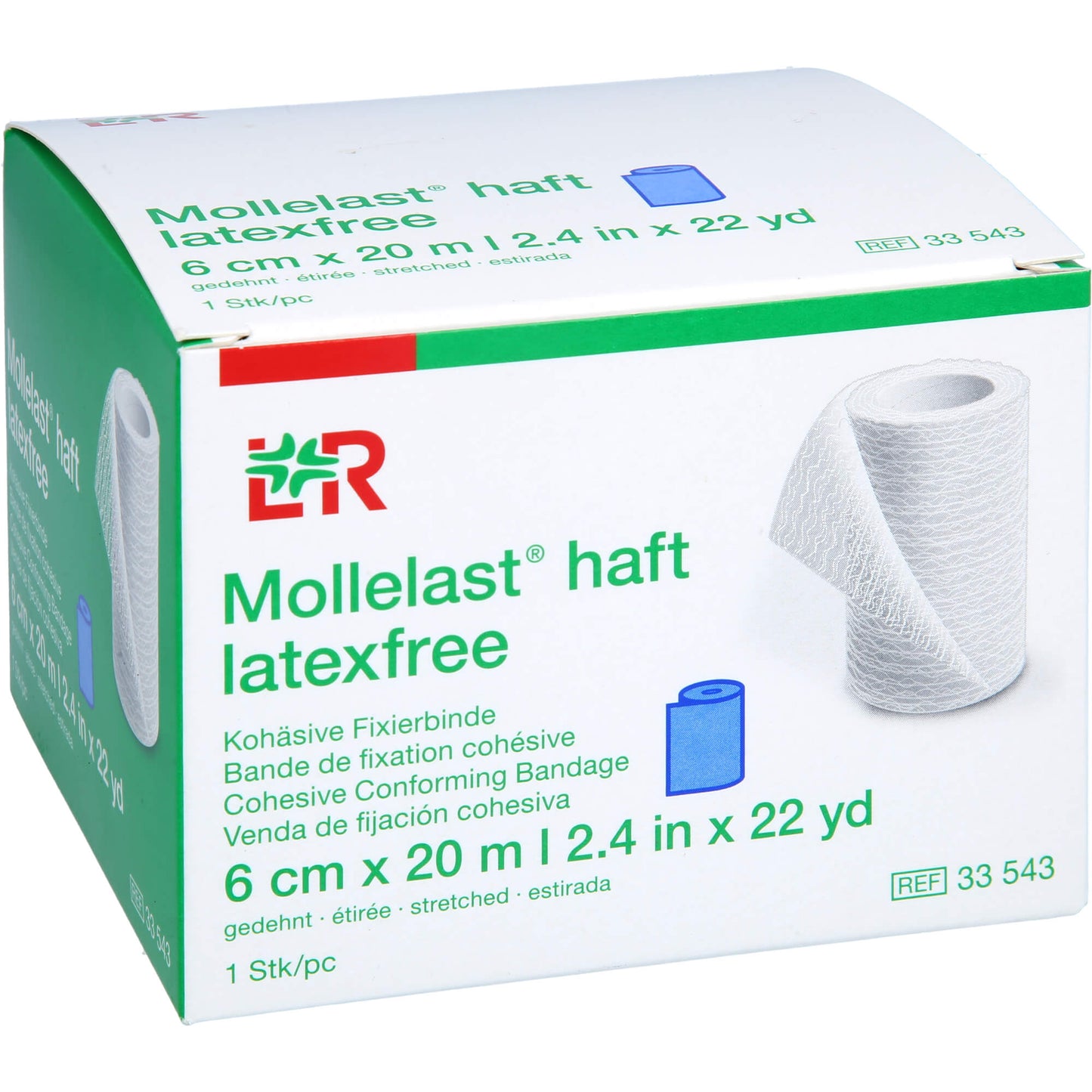 MOLLELAST haft Binden latexfrei 6 cmx20 m blau 1 St