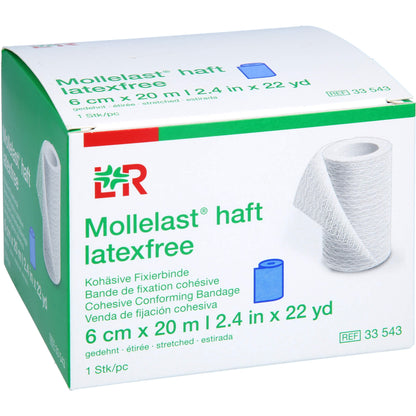 MOLLELAST haft Binden latexfrei 6 cmx20 m blau 1 St