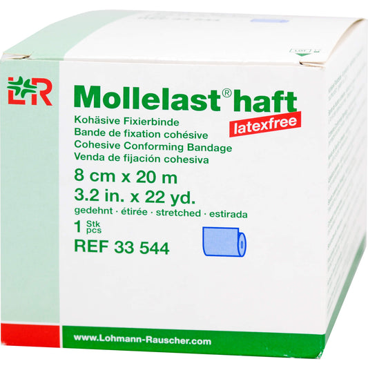 MOLLELAST haft Binden latexfrei 8 cmx20 m blau 1 St