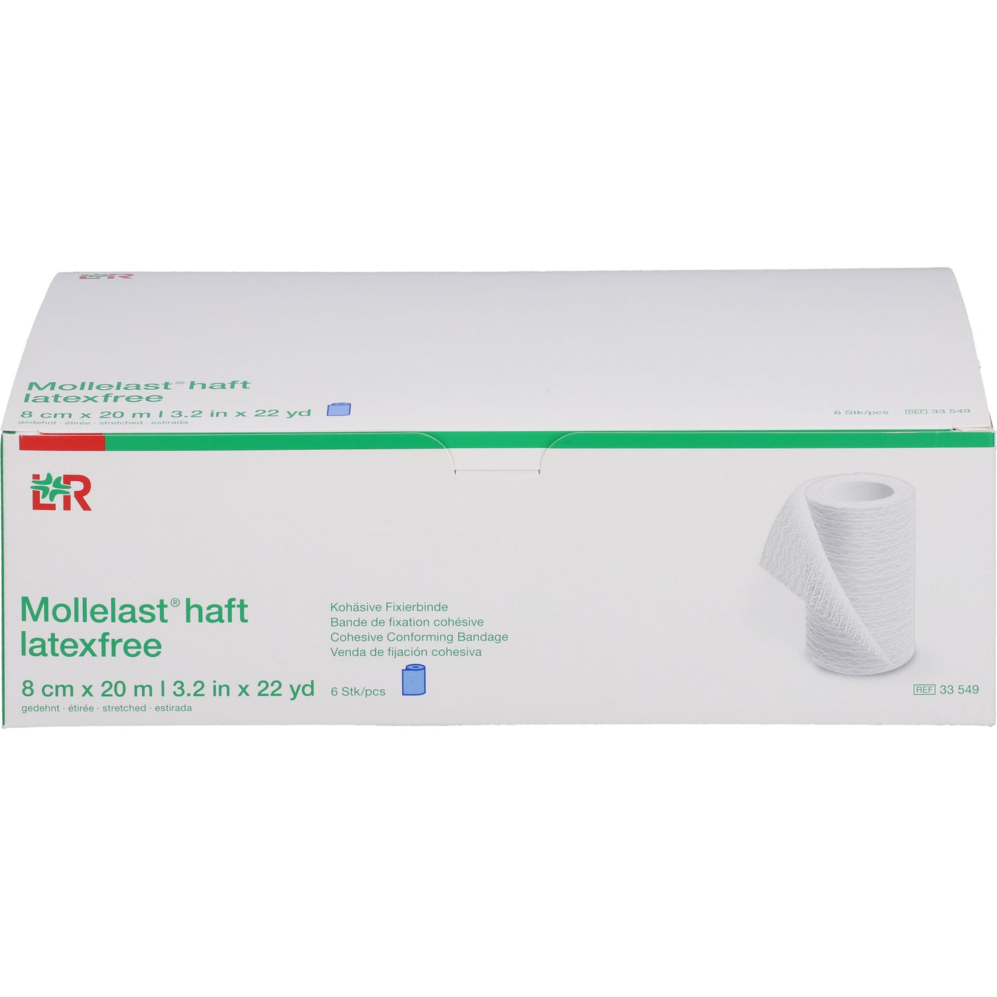 MOLLELAST haft Binden latexfrei 8 cmx20 m blau 6 St