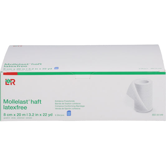 MOLLELAST haft Binden latexfrei 8 cmx20 m blau 6 St
