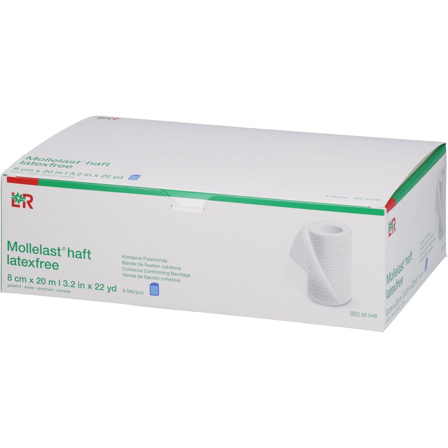 MOLLELAST haft Binden latexfrei 8 cmx20 m blau 6 St