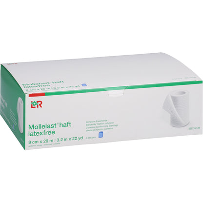 MOLLELAST haft Binden latexfrei 8 cmx20 m blau 6 St