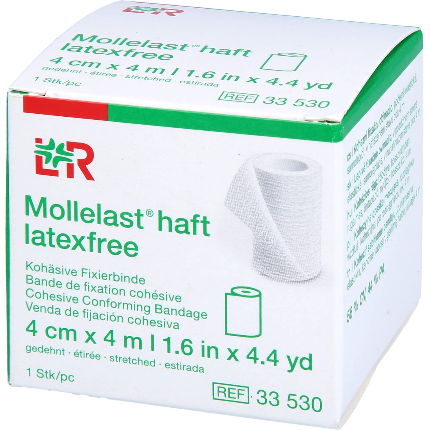 MOLLELAST haft Binden latexfrei 4 cmx4 m weiß 1 St