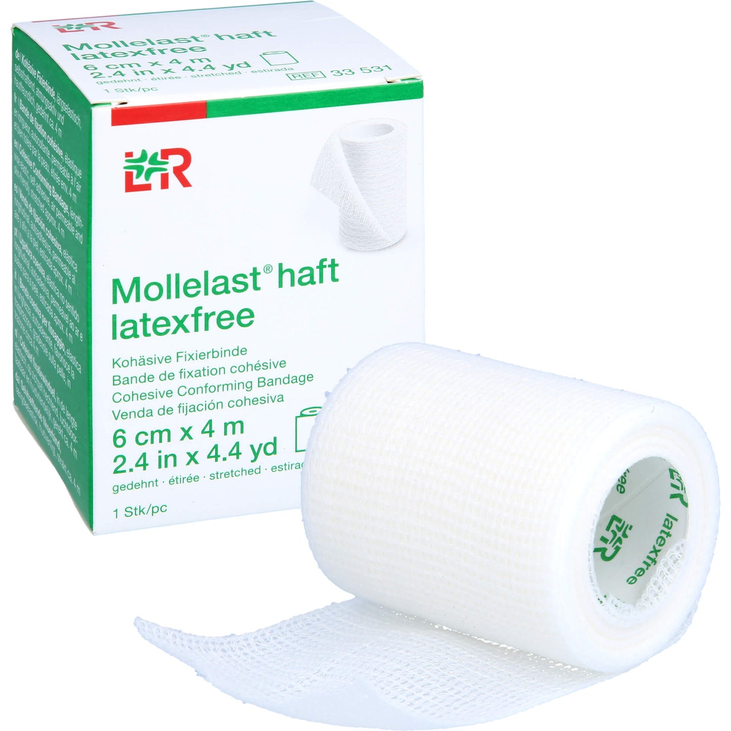 MOLLELAST haft Binden latexfrei 6 cmx4 m weiß 1 St