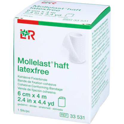 MOLLELAST haft Binden latexfrei 6 cmx4 m weiß 1 St