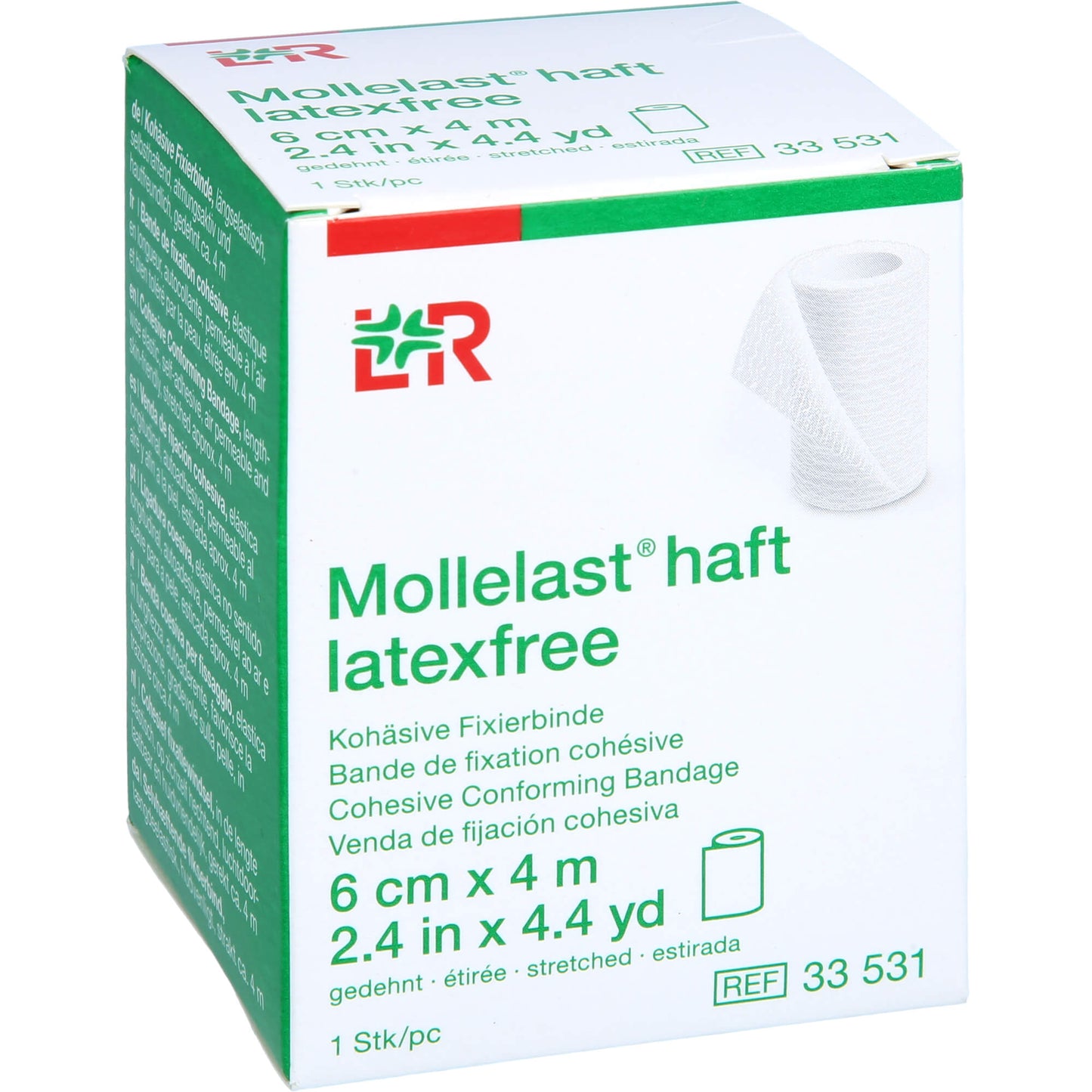 MOLLELAST haft Binden latexfrei 6 cmx4 m weiß 1 St