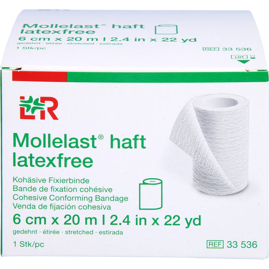 MOLLELAST haft Binden latexfrei 6 cmx20 m weiß 1 St