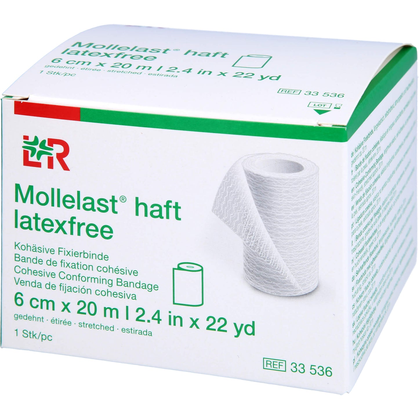 MOLLELAST haft Binden latexfrei 6 cmx20 m weiß 1 St