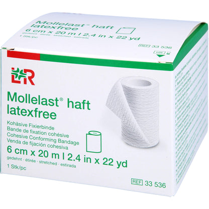 MOLLELAST haft Binden latexfrei 6 cmx20 m weiß 1 St